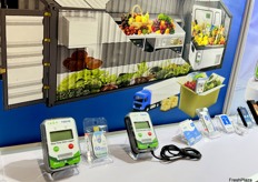 A variety of data loggers on display at the Tzone stand./ Tzone 展台上展示了​​各种数据记录仪。 