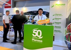 Stand of Planasa, a breeding company from Spain. The company has a wide range of berry varieties for growers. Their products are grown on large areas in Yunnan province. / 来自西班牙的育种公司 Planasa 的展台。该公司为种植者提供多种浆果品种。他们的产品在云南省大面积种植。 